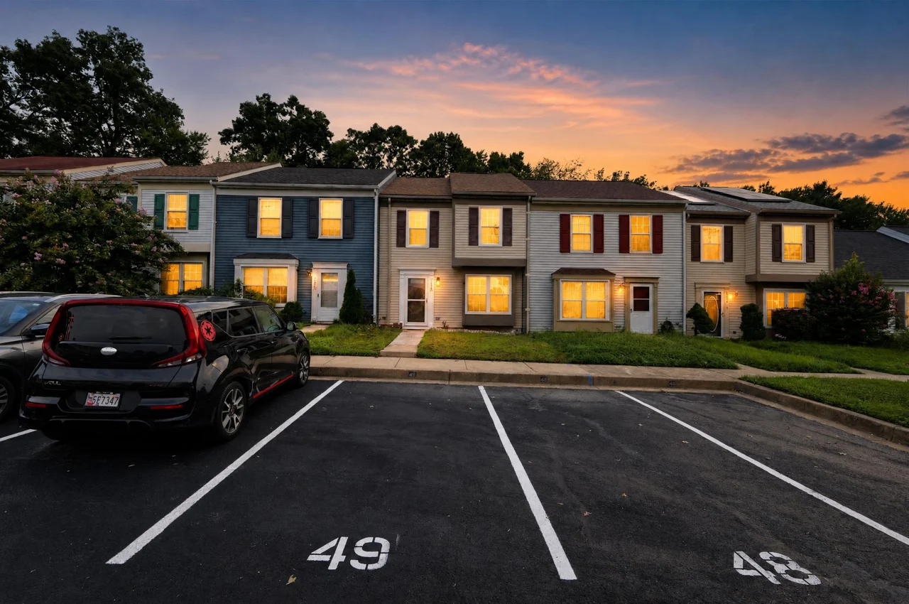 Front exterior at dusk