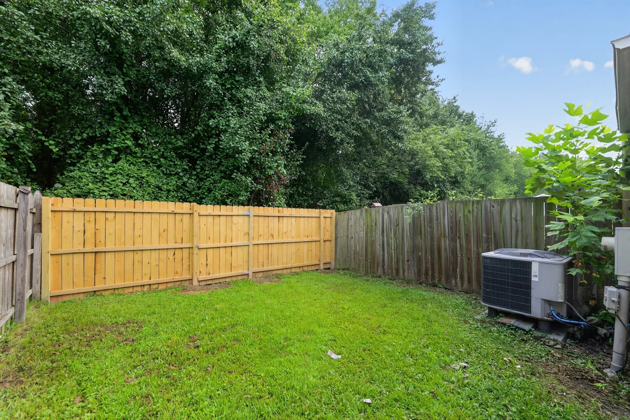 Fenced backyard