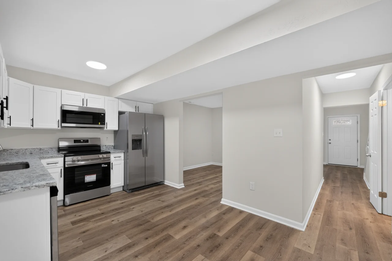 Kitchen and open dining area
